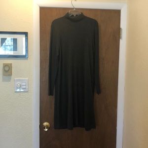 Charcoal mock turtle neck sweater dress
